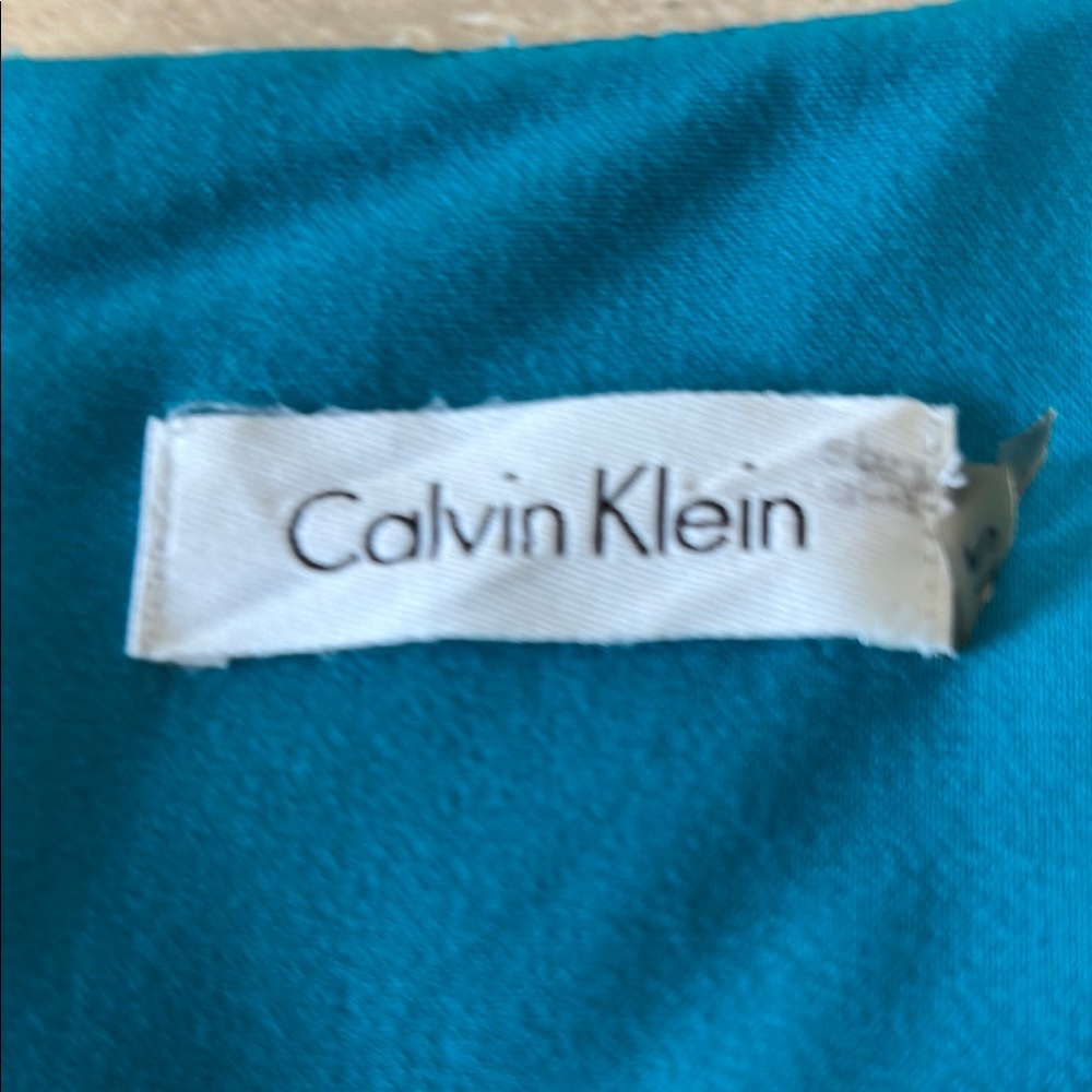 NWOT Calvin Klein Elegant Blue Sleeveless Dress - Picture 5 of 16